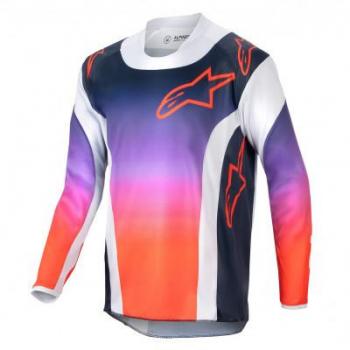 Alpinestars Camiseta de Cross Juvenil Racer Hoen Gris Claro-Naranja-Negro