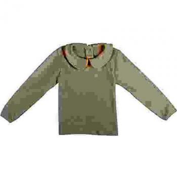 Bebés Infante Niños Niñas Algodón Camisetas de Manga Larga Cuello Peter Pan Botón Cierre Camisa Elásticas para 0-2 años de Edad - Blanco Talla 100