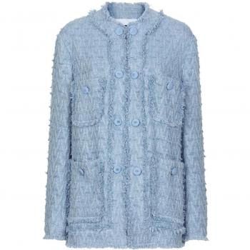 Dolce & Gabbana Women's Cotton Single-Breasted Jacket in Clear Blue, Size 44, F29TYTGDCLVF3981
