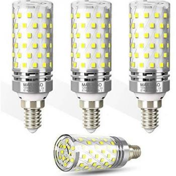E14 Bombillas Maíz LED 12W,6000K Blanco Frío,1400LM,100W Incandescente Bombillas Equivalentes,Pequeño Tornillo de Edison Bombillas LED,No regulable - 4 unidades