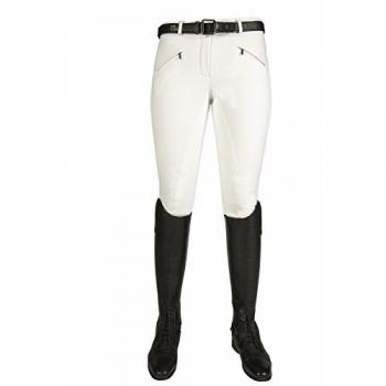 HKM Softshell-Reithose-Karthingo New-3/4 Alos Besatz Pantalones, Mujer, Weiß, 40
