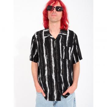 Camisa VOLCOM V ENT HOCKEY DAD - Stealth, camisa de hombre con corte clásico, estampado a rayas y color gris