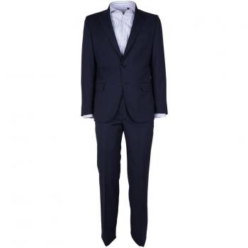 Made In Italy Blue Virgin Wool Suit - IT52 | XL