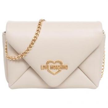 LOVE MOSCHINO Ivory Shoulder Bag with Golden Logo for Women, One Size