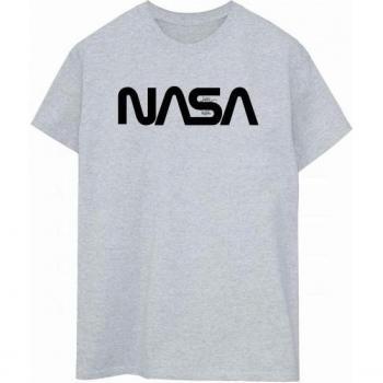 Camiseta Boyfriend Moderna de Logo NASA para Mujer XXL Gris