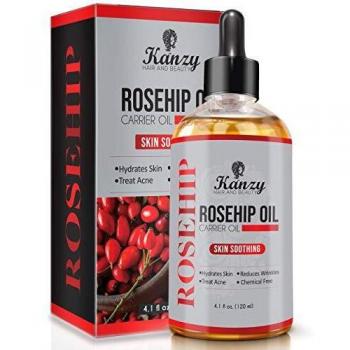 Kanzy Aceite de Rosa Mosqueta Puro 100% ????? Orgánico Prensado en Frío Bio sin Refinar Rosa Mosqueta para Cicatrices y Estrías, usado como Hidratante para Cuerpo y Piel