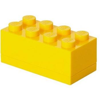 Room Copenhagen Minicaja de 8 espigas de Lego, Caja para tentempiés, Amarillo, 8 knobs