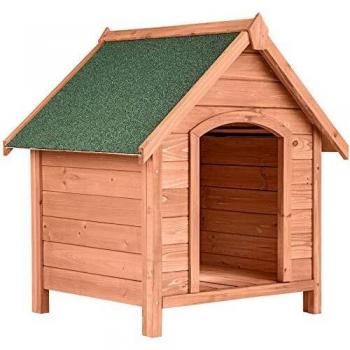 Caseta para perros Bailey de Tectake - Casa para perros de madera tratada, tejado impermeable con superficie de betún y apertura para limpieza fácil