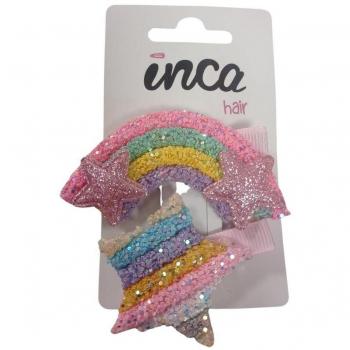 Inca Rainbow and Star Crocodile Clips Set of 2