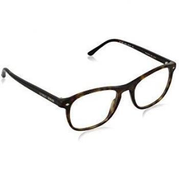 Giorgio Armani Men's 7003 Matte Dark Tortoise Frame Plastic Eyeglasses, 50mm