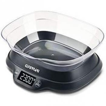 Báscula de Cocina Electrónica G3 Ferrari Ginny 1gr/5kg con Ciotola Negra, Display Alta Luminosidad y Sensores de Alta Precisión