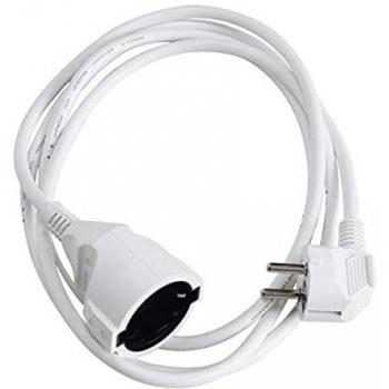 Prolongador Cable Electrico 5 metros. Alargadera 16 A. 3500 W. Conexión Sucko 3 Polos + Tierra. Color Blanco