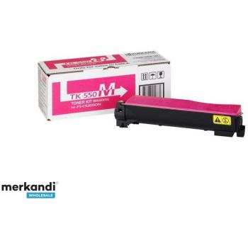 Tóner Kyocera TK-550M Magenta - Tóner de impresión, compatible con impresoras Kyocera, color magenta, rendimiento aproximado de 20,000 páginas a 5% de cobertura