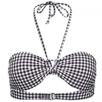 Superdry Mujer Top de Bikini Bandeau Tilly Estampado Integral Azul Marino 38