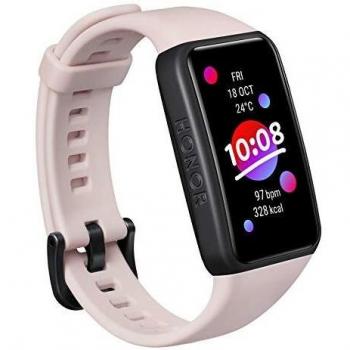 HONOR Band 6 SmartWatch 1.47Pantalla AMOLED, Pulsera de Monitor de Ritmo cardíaco SPO2, Pedómetro, Rastreador de Actividad de natación a Prueba de Agua 5ATM para Android iOS, Rosado