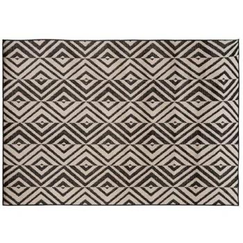 Alfombra decorativa de exterior e interior en blanco y negro - 150x230 cm - Polipropileno