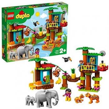 LEGO Duplo Isla Tropical - Casa de Árbol con Animales Salvajes y Mini Figuras