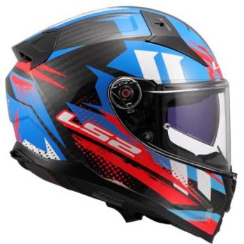 LS2 FF811 Vectror II Carbon Tantic Casco Integral - Blanco Rojo Azul (L)