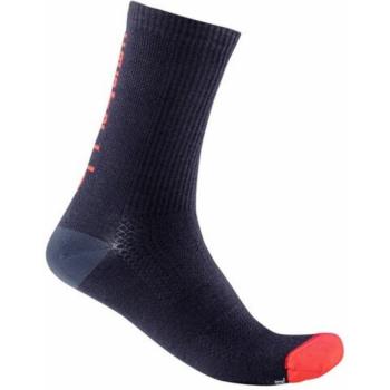 Calcetines de Ciclismo Castelli Bandito de Lana 18 Azul Rojo, Talla 2XL