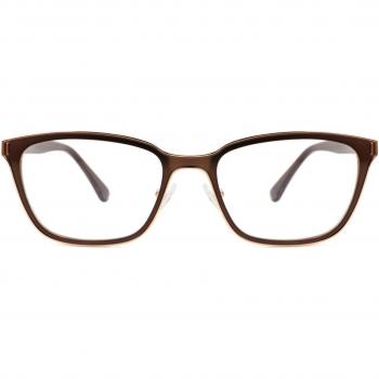 Square Full Rim Metal Women’s Prescription Glasses Online Brown Size 52 - Free Lenses - Blue Light Block Available - Arise Collective
