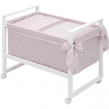 Cambrass Stela - Minicuna cuadrada, 55 x 88 x 72 cm, color rosa