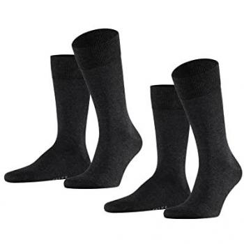 Falke Men's Happy Crew Socks 2-Pack - Anthracite Melange, Size 47-50