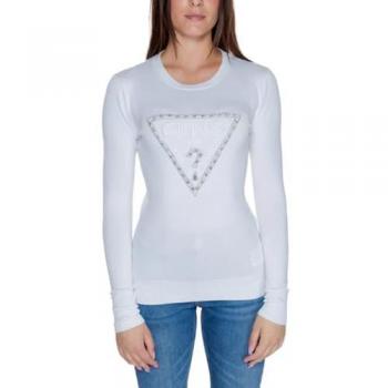White Strass Logo Knit Sweater for Women - Size S