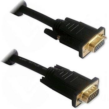 Cable VGA Lineal 2m HD15 Macho/Hembra Conectores Dorados