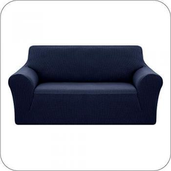 UMI. by Amazon Funda Elastica para Sofa Ajustable 2 Plazas Azul Marino
