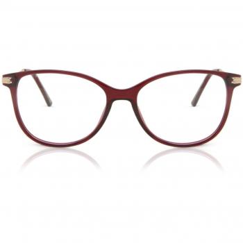 Cat Eye Montura Completa Plástico Borgoña Gafas Recetadas para Mujer - Gafas Anti-Azules - SmartBuy Collection