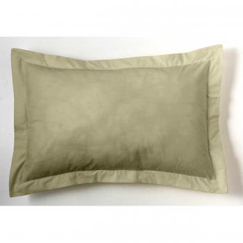 ESTELIA - Funda de cojín Lisa Color Piedra - 50x75 cm - 100% algodón - 144 Hilos