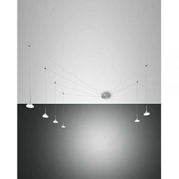 Lámpara colgante LED Isabella, 6 luces, aluminio satinado, regulable