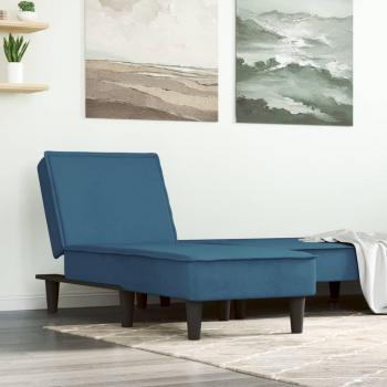 Chaise Longue de Terciopelo Azul Vidaxl