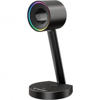 Soporte para Auriculares Gaming Tempest HUB USB RGB Carga Qi Sobremesa Negro