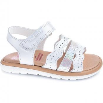 SandaliaS PABLOSKY 038400 Blanco Niña - Sandalias de bebé niña blancas de piel con cierre adherente y diseño cómodo