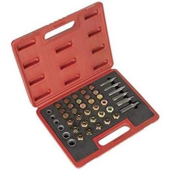 Kit de reparación SEALEY VS661 para roscas de tapón de purga de aceite M13 x 1.25, M15, M17, M20 y M22 en maleta de plástico