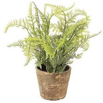 Kave Home - Planta Artificial Zelena de Helecho con macetero de Terracota para Interiores y Exteriores