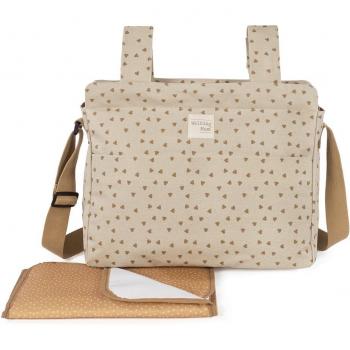 BOLSO CANASTILLA CORAZONES POPPY CANELA WALKING MUM