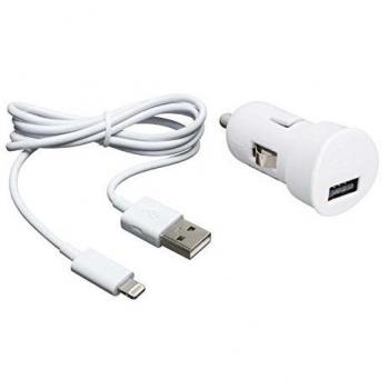 BigBen BC272083 - Adaptador USB de coche y cable Lightning, blanco
