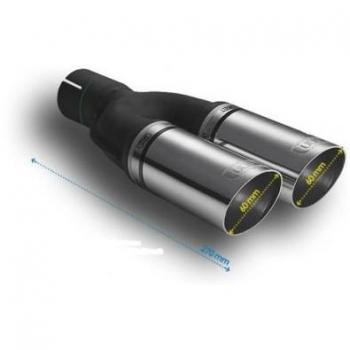 Cartuner - Embellecedor de tubo de escape de doble salida, de acero inoxidable, 2 de 60 mm