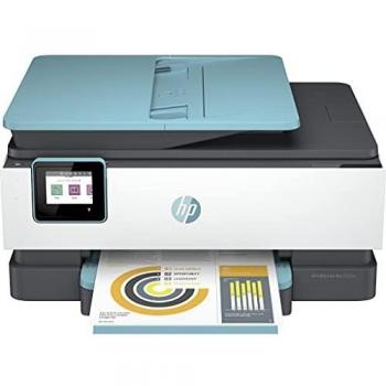 HP OfficeJet Pro 8025e Impresora Multifunción Inalámbrica Blanca, con Conectividad Ethernet y WiFi, Fax Integrado, Impresión a Doble Cara Automática, Incluye 6
