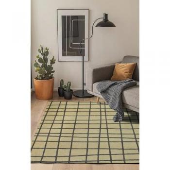 Alfombra moderna de tejido plano negro 200x280 cm - Colección Caro Beneffito - Gris - 200x280cm