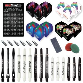 Pack de Accesorios para Dardos Peter Wright Snakebite - Incluye Alas, Ejes, Cera para Dedos y Protectores de Alas