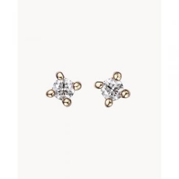 Pendientes Classic Xs - Oro amarillo con piedra blanca