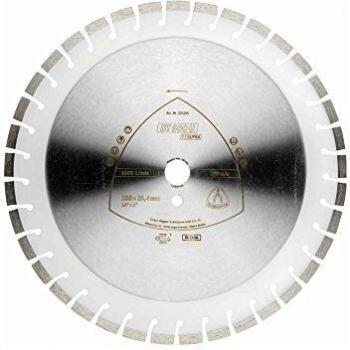 Disco de corte de diamante Klingspor DT 600 U, 350 mm, grosor 3 mm, diámetro del agujero 20 mm, altura del segmento 10 mm, con 37 segmentos y dentado corto
