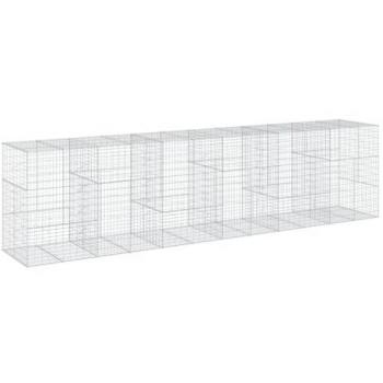 vidaXL Gabion Basket with Cover 600x100x150 cm Galvanised Iron