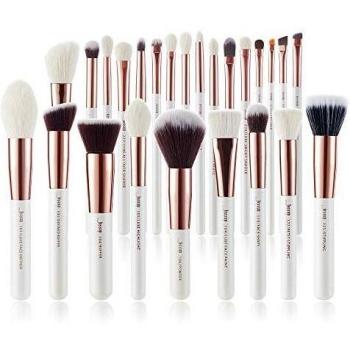 Juego 25 pzas. de marca Jessup Base de maquillaje Belleza Cosmética Power Blushes pestañas Lápiz labial Cepillo de pelo naturalsintético