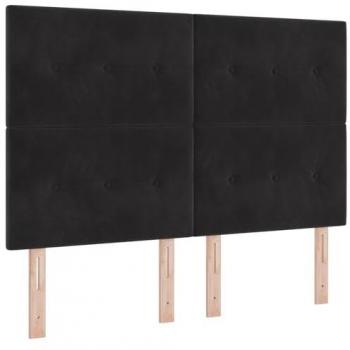 Cabecero LED Ajustable Negro 80 cm Terciopelo con Luces de Tira