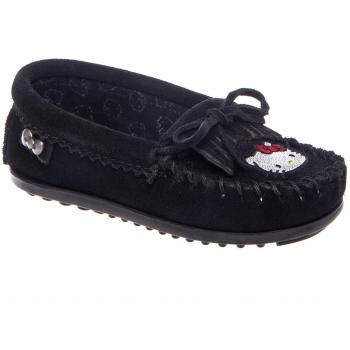 Minnetonka childrens for hello kitty kilty mocasines infantil negro black 3435 eu