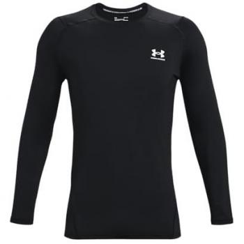 Under Armour HeatGear Fitted Long Sleeve Top - Black/White - Male - Size: XL